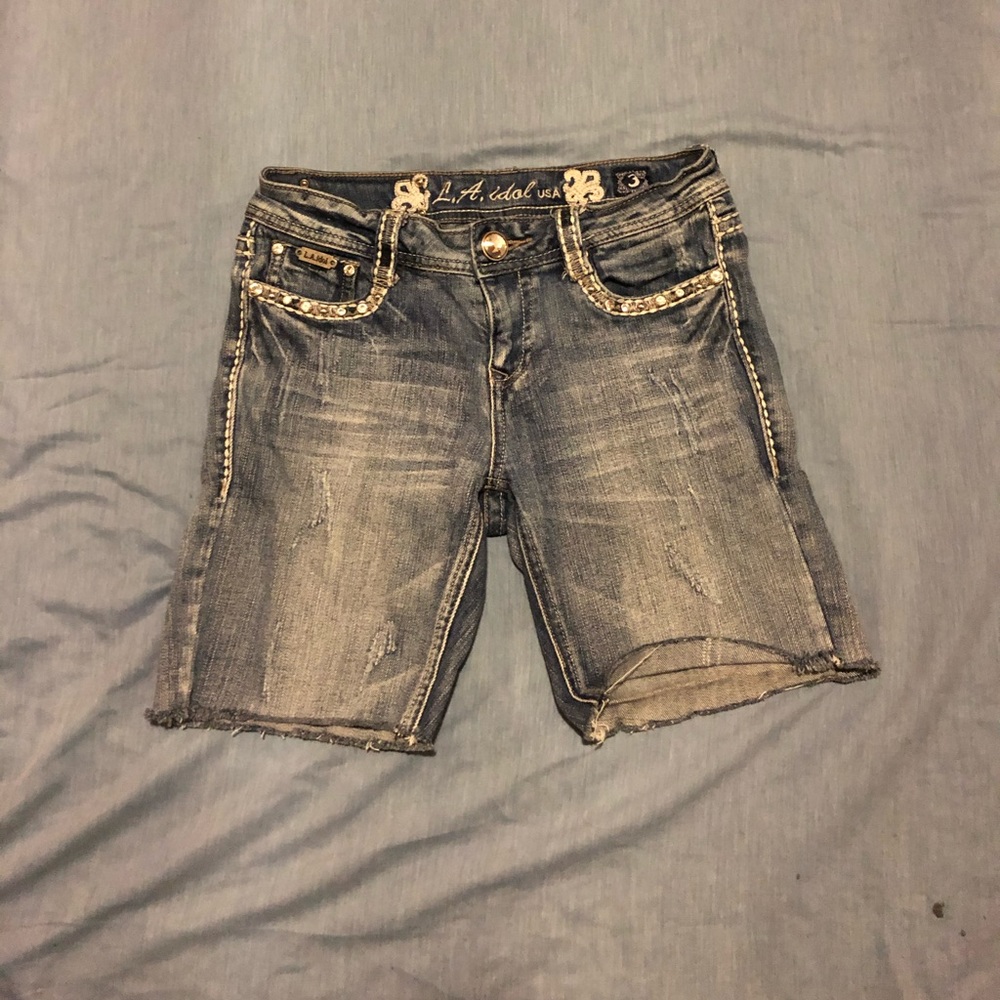 L a idol USA cut off Jean shorts great look size 3